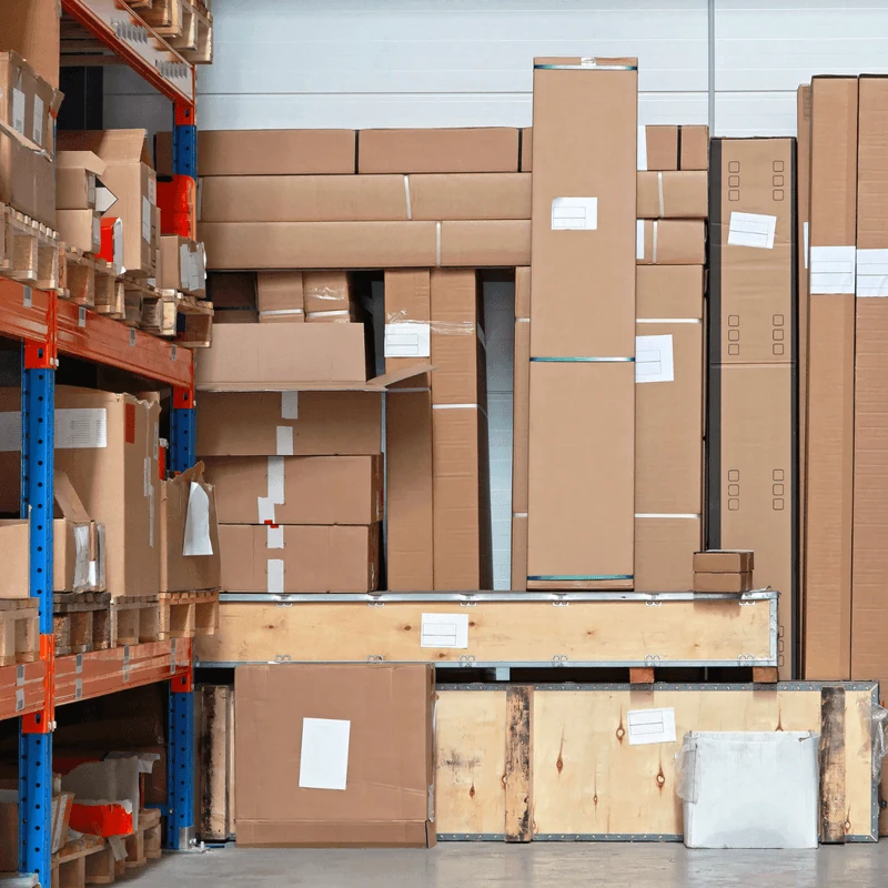 Boxes in warehouse